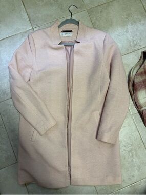 ONLY Pale Pink Open-Front Pea Coat